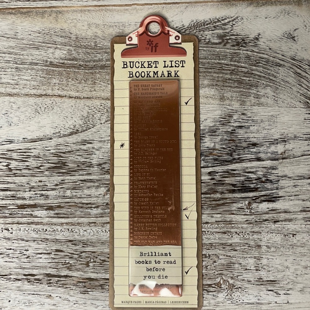 Bucket List Books to Read Copper Bookmark